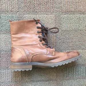 Brown lace up boots